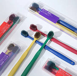 Набір зубні щітки з великою головкою (2 шт.), ультратонкі м'які, у японському стилі