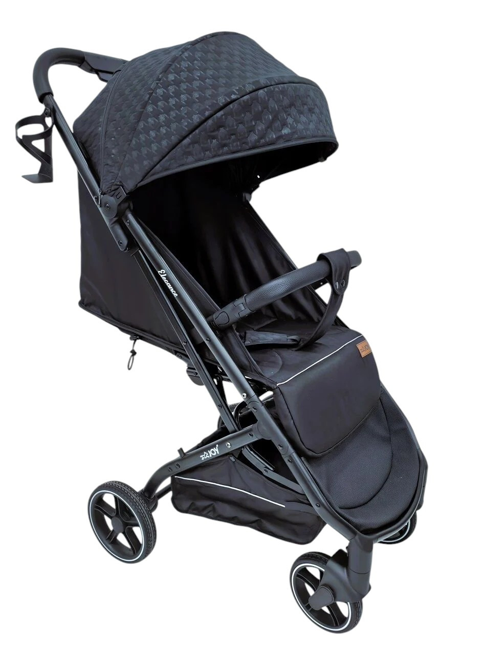 Коляска прогулянкова дитяча JOY Elegans (підсклянник, телескопічна ручка) A-50463 Чорна