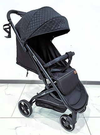 Коляска прогулянкова дитяча JOY Elegans (підсклянник, телескопічна ручка) A-50463 Чорна, фото 2