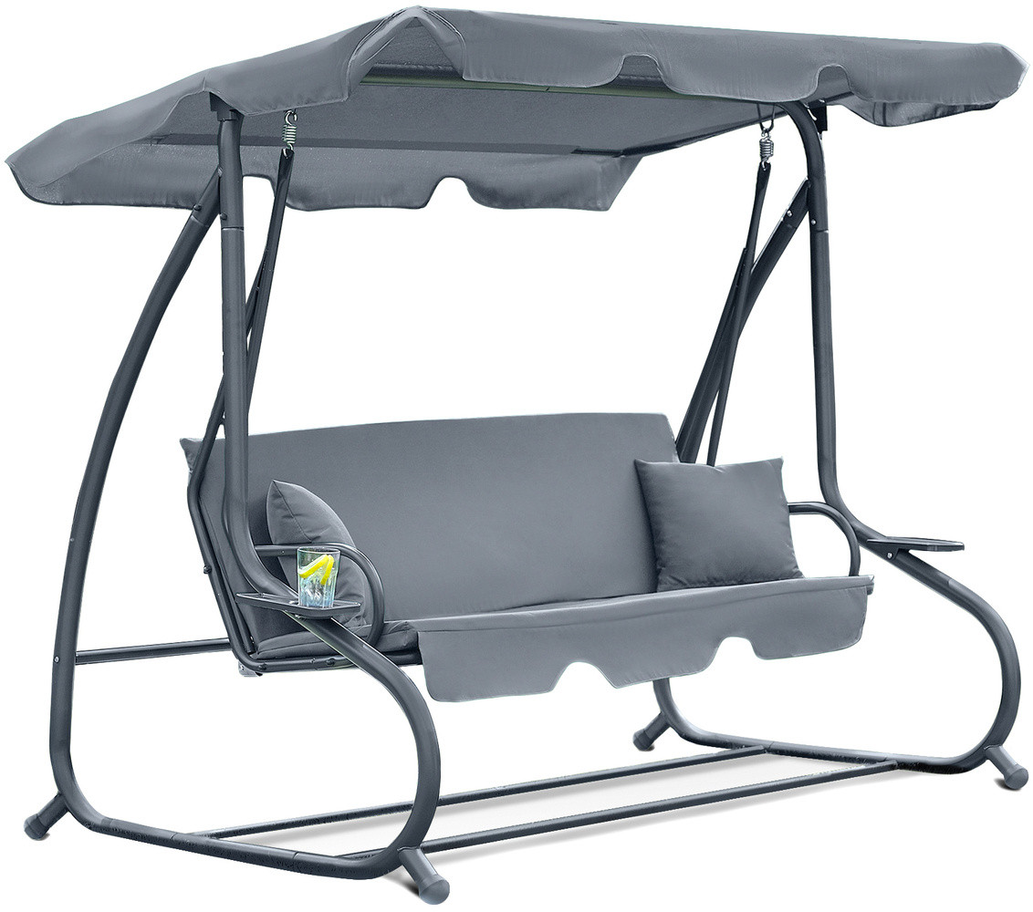 Велика гойдалка з подушками на 3 особи LEOBRO Luxury Grey