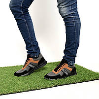 Кросівки чоловічі з натуральної шкіри в сіро-чорних кольорах  “Style Shoes”, фото 2