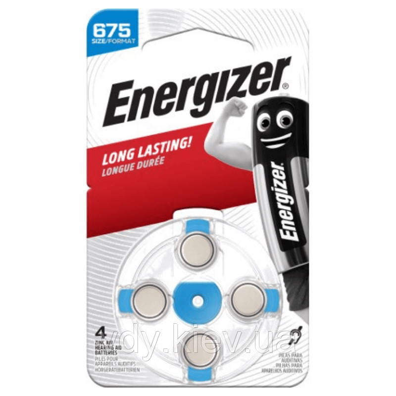 Батарейки для слухових апаратів Energizer 675, 4 шт.