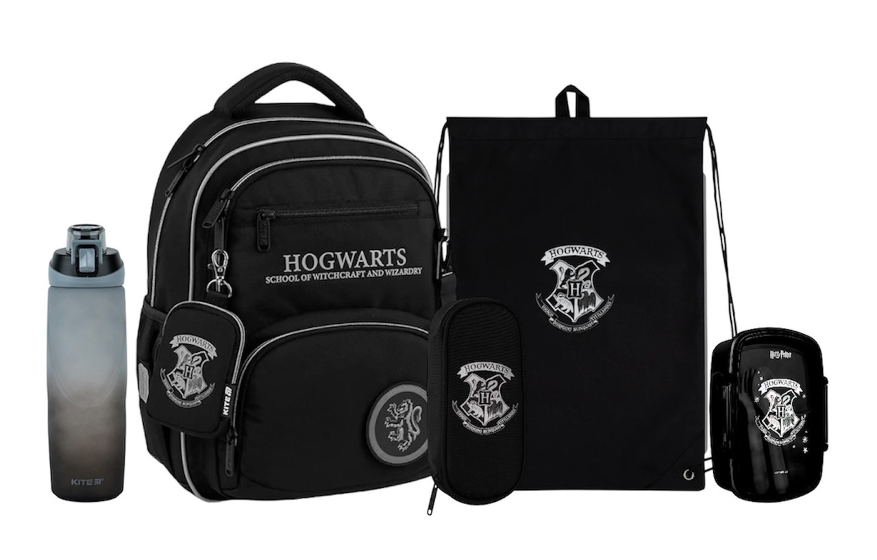 Шкільний набір Kite Education Harry Potter (рюкзак, пенал, сумка, ланчбокс, пляшка) 130-145 см