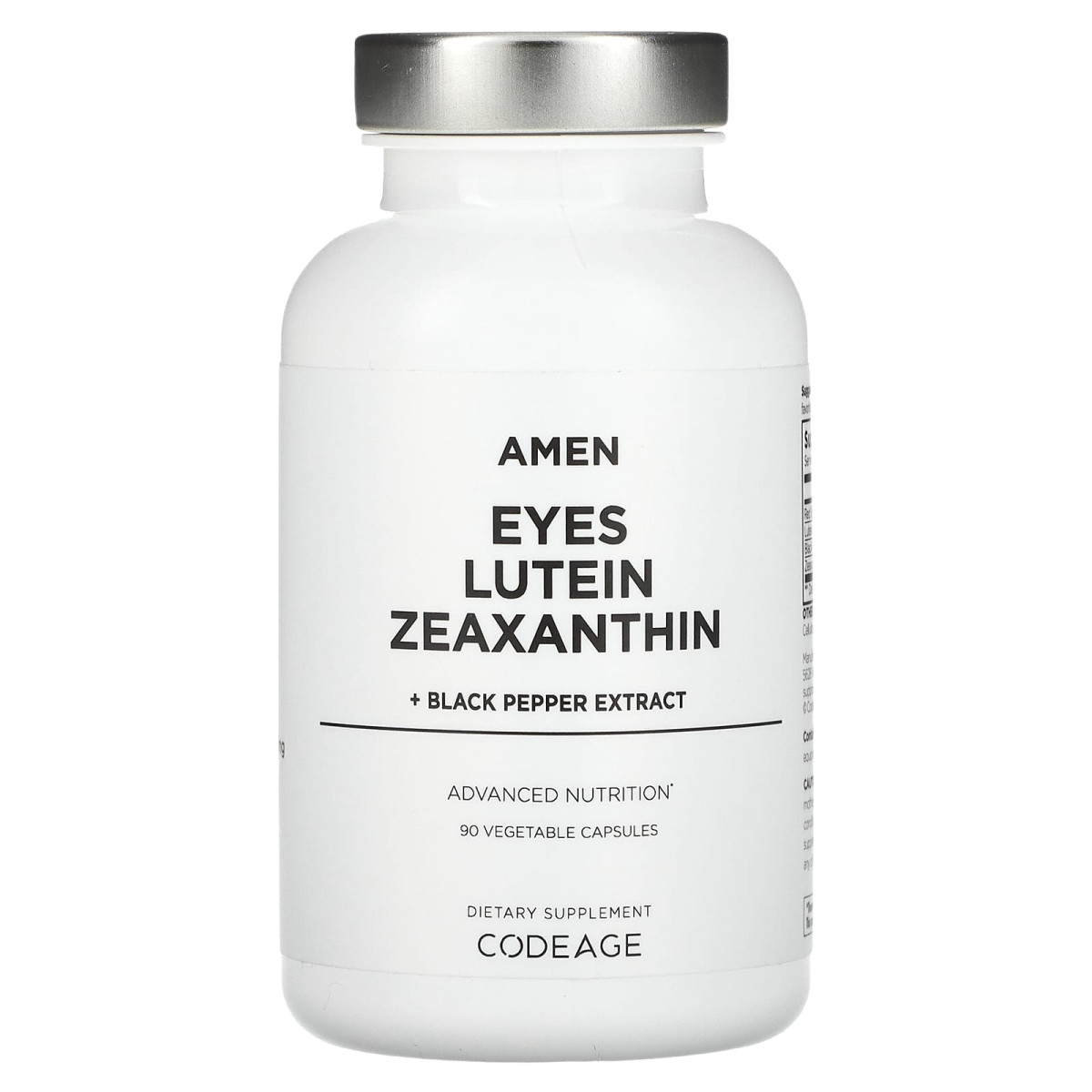 Codeage, Amen, Eyes, лютеїн, зеаксантин і екстракт чорного перцю, 90 рослинних капсул