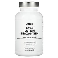 Codeage, Amen, Eyes, лютеїн, зеаксантин і екстракт чорного перцю, 90 рослинних капсул