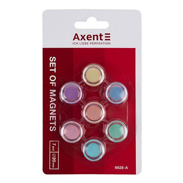 Набір магнітів Axent Pastelini 20 мм 7 шт. (9828-A)