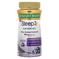Nature's Bounty, Sleep 3, добавка для покращення сну, зі смаком лохини, 10 мг, 60 жувальних мармеладок (5 мг в 1 шт.)