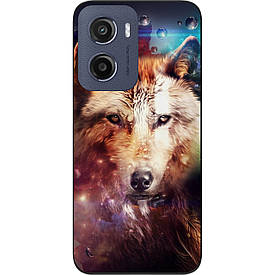 Чохол силіконовий Case для Motorola Moto E15 з картинкою Космічний вовк