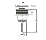 Золотий донний клапан клік-клак,, фото 2