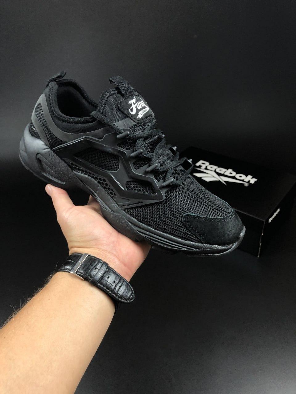 Чоловічі кросівки Reebok Fury Adart black Рібок фурі адарт чорні замш сетка