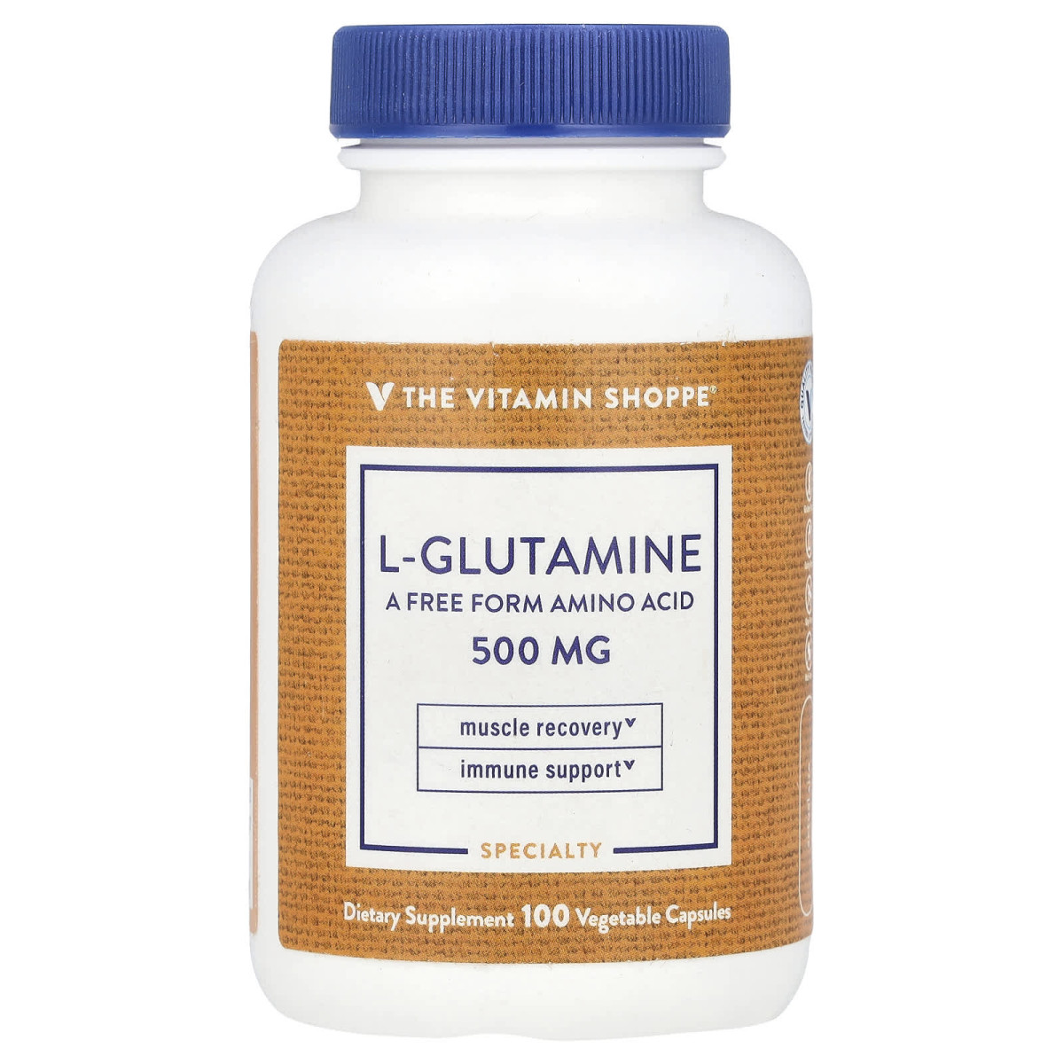 The Vitamin Shoppe, L-глютамін, 500 мг, 100 рослинних капсул