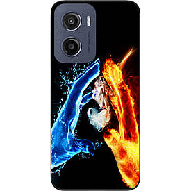 Силіконовий чохол Case для Motorola Moto E15 з картинкою Вода та полум'я