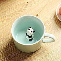 Кухоль для кави BigNoseDeer Panda 3D Animal Cup з милою пандою всередині. Креативний ранковий кухоль. Чашка для г, фото 5
