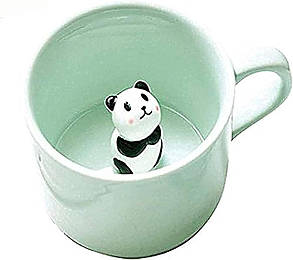Кухоль для кави BigNoseDeer Panda 3D Animal Cup з милою пандою всередині. Креативний ранковий кухоль. Чашка для г, фото 1