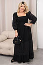 Жіноча чорна довга літня сукня великі розміри, фото 6