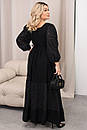 Жіноча чорна довга літня сукня великі розміри, фото 5
