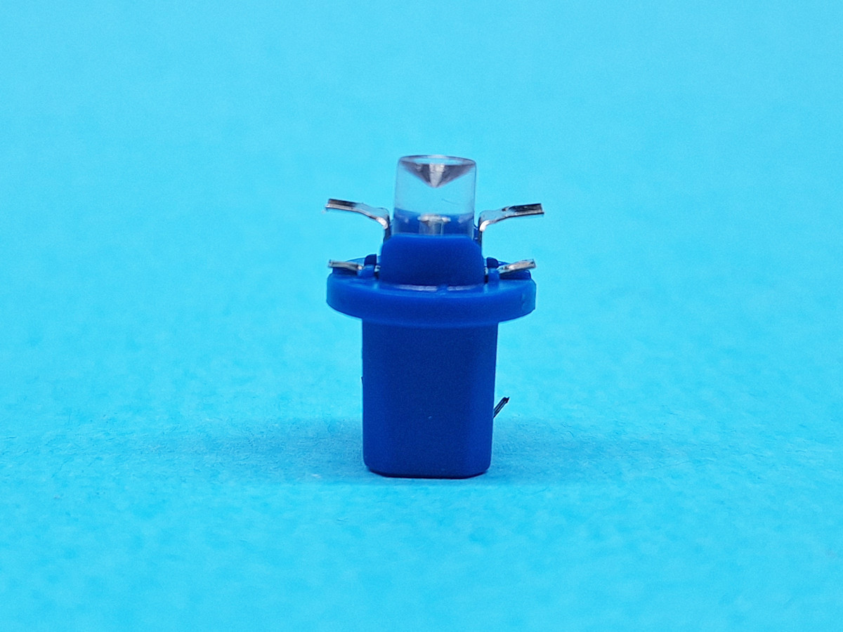 LED лампа підсвічування панелі приладів T5-8,5 12V 1 LED синя з патроном