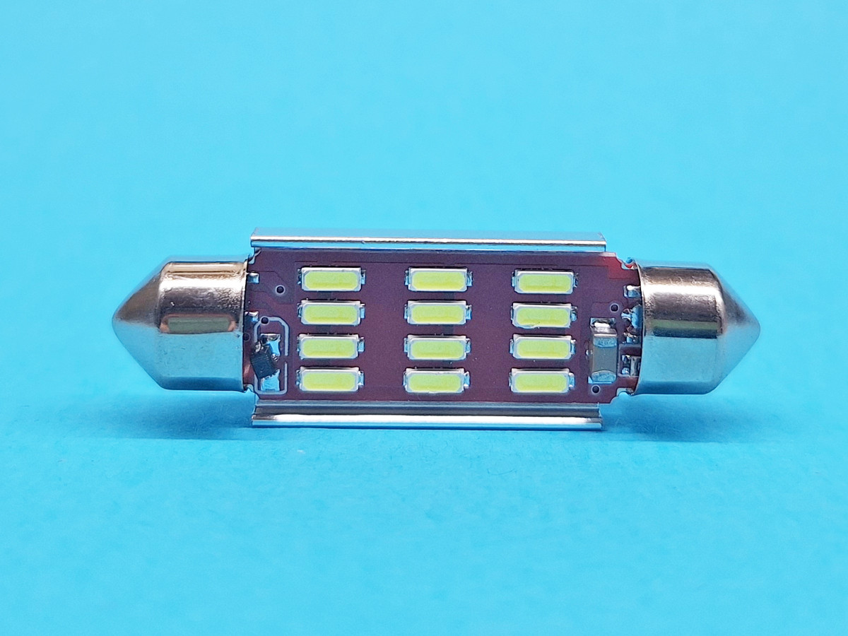 Світлодіодна лампа T11 x 41mm SV8,5 12SMD 4014 12-24V WHITE
