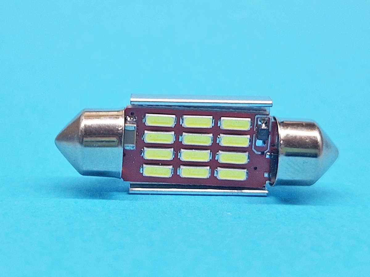 Світлодіодна лампа T11 x 36mm SV8,5 12SMD 4014 12-24V WHITE