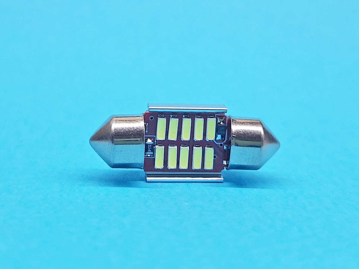 Світлодіодна лампа T11 x 31mm SV8,5 10SMD 4014 12-24V WHITE
