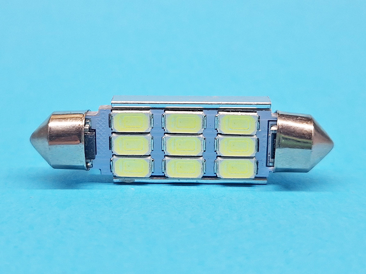 Світлодіодна лампа T11 x 41mm SV8,5 9SMD 5630 12V WHITE