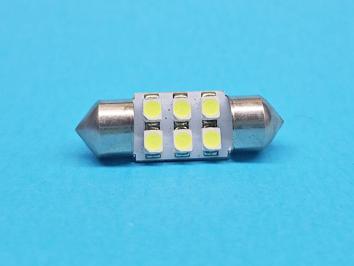 Світлодіодна лампа T11 x 31mm SV8,5 6SMD 3528 12V WHITE
