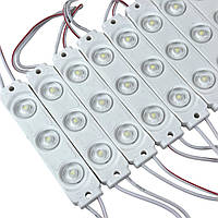 Led модуль 3 діоди SMD 2835 з лінзою, 150lm 1,5Вт 7000К IP65 PREMIUM (кратно 10 шт) (ціна 1шт)