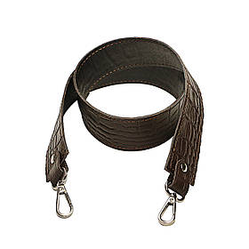 Ремінь з карабінами (85*4см) на підкладі, колір Шоколадна рептилія