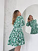 Красива жіночна легка софтова сукня з верхом на гудзиках і талією на зав'язках з етно-принтом, фото 8