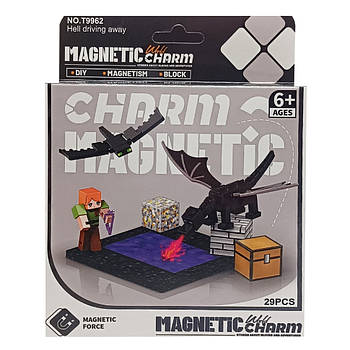 Дитячий магнітний конструктор Minecraft 9962, 29 деталей