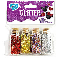 Набір для творчості "Гліттер для декорування" 90019, 4 кольори