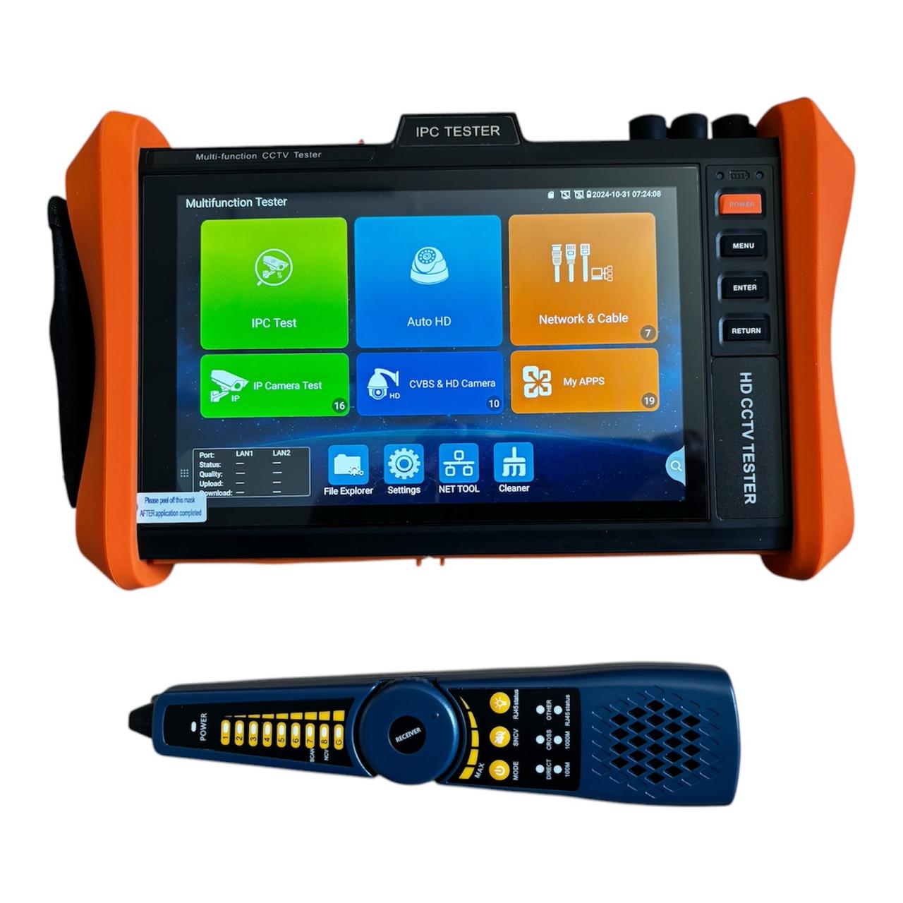 Тестер камер Монітор 7-дюймовий відеоспостереження ET-IPCH12ADH + 8MP IP CVI TVI AHD 8MP POE 12в, фото 1