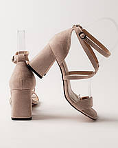 Босоніжки на підборах Aifоrmaria 42352179 бежеві замша, фото 5