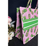 Рожева сумка-шоппер з ананасовим принтом 1035, фото 2