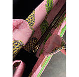 Рожева сумка-шоппер з ананасовим принтом 1035, фото 3