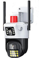 IP WiFi Камера Видеонаблюдения ICSEE наружная 2 объектива 6MP уличная поворотная Besder BVS