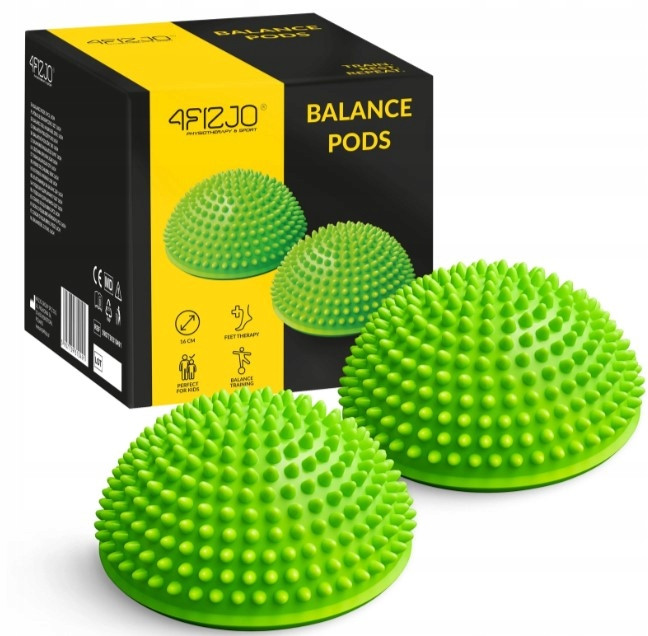 Півсфера масажна балансувальна 4FIZJO Balance Pad 16 см 2 шт масажер для ніг, стоп Green (P-5907739310507)