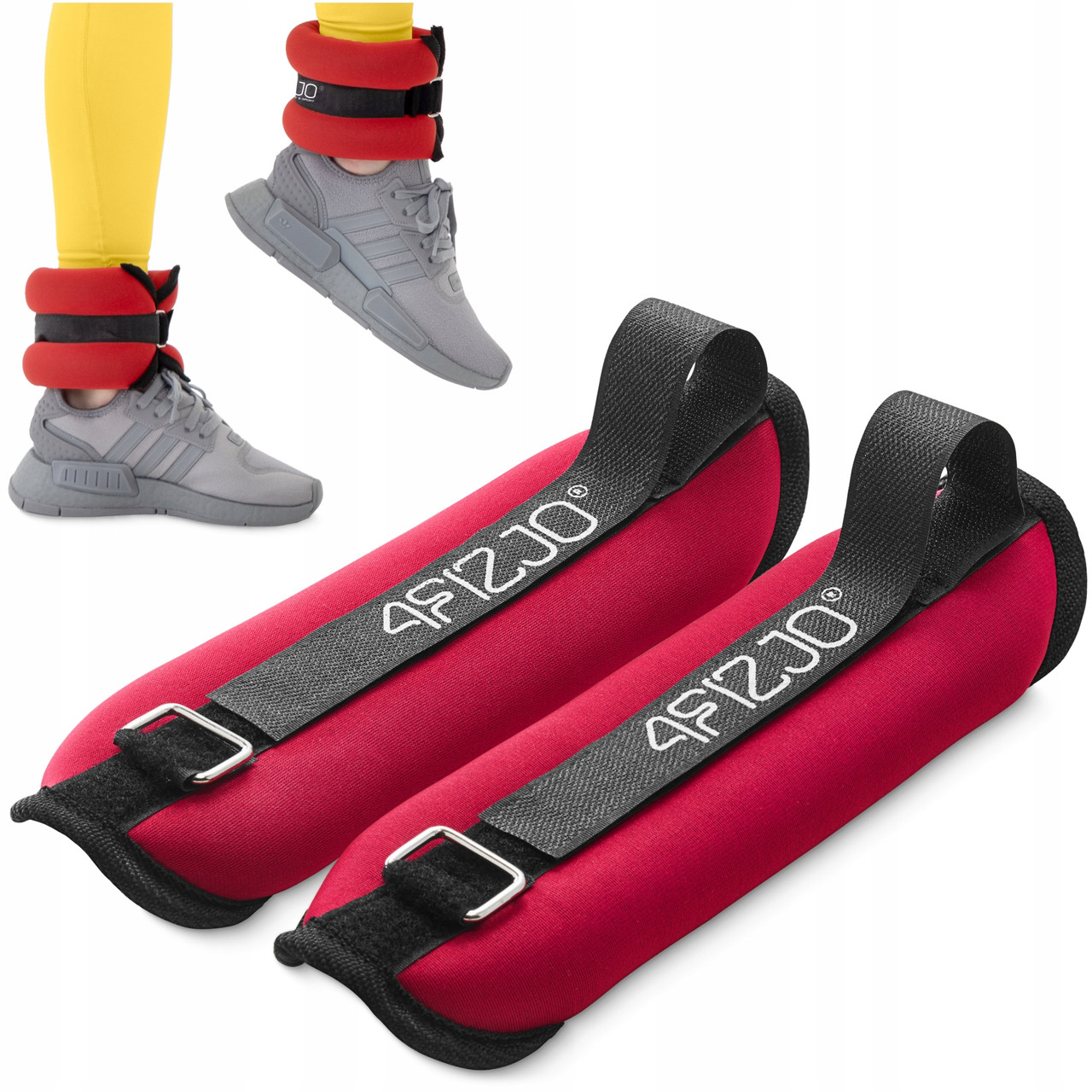 Обважнювачі-манжети для ніг та рук 4FIZJO 2 x 1 кг Black/Red (P-5907739311085)