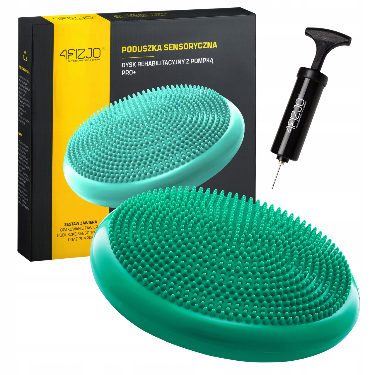 Балансувальна подушка-диск 4FIZJO PRO+ 33 см сенсомоторна, масажна Mint (P-5907739314468), фото 1