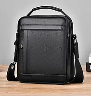 Велика сумка через плече чоловіча шкіряна