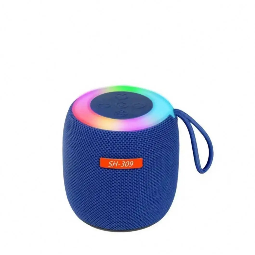 Портативна Bluetooth-колонка SH-309 з потужним басом, ритмічним підсвічуванням та захистом IPX5, Blue