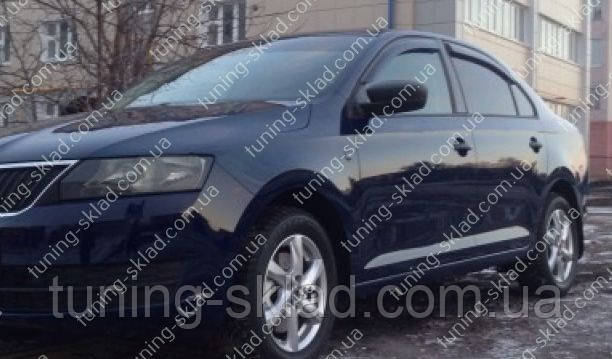 Вітровики вікон Шкоду Рапід (дефлектори бічних вікон Skoda Rapid)