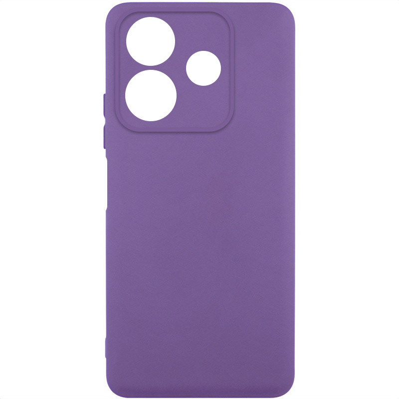 Чохол GETMAN Liquid Silk Full Camera для Xiaomi Redmi Note 14 5G | TPU + Мікрофібра Фіолетовий / Amethyst