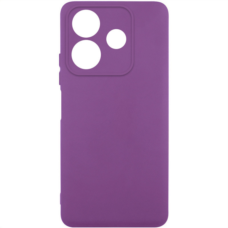 Чохол GETMAN Liquid Silk Full Camera для Xiaomi Redmi Note 14 5G | TPU + Мікрофібра Фіолетовий / Grape