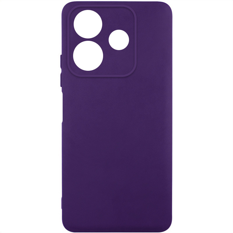 Чохол GETMAN Liquid Silk Full Camera для Xiaomi Redmi Note 14 5G | TPU + Мікрофібра Темно фіолетовий / Dark Purple