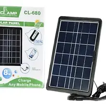 Сонячна панель CCLamp CL-680 Solar 8Вт USB для заряджання мобільних пристроїв, економія енергії