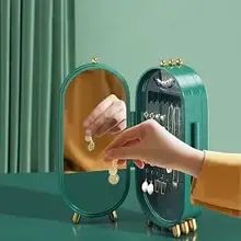 Акрилова шкатулка для прикрас CX-9001 з дзеркалом, гачками та підставкою для організації ювелірних виробів