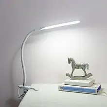 LED настільна лампа на прищіпці Beluck BL-01 із USB кабелем, гнучкий регульований світильник