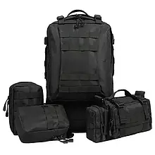 Тактичний рюкзак Eagle B08 55 л із MOLLE-стропами та знімними саше, водонепроникний, чорний