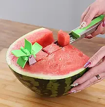 SUNROZ Watermelon Slicer ніж для кавуна та дині, нержавіюча сталь, пластиковий корпус, зелений